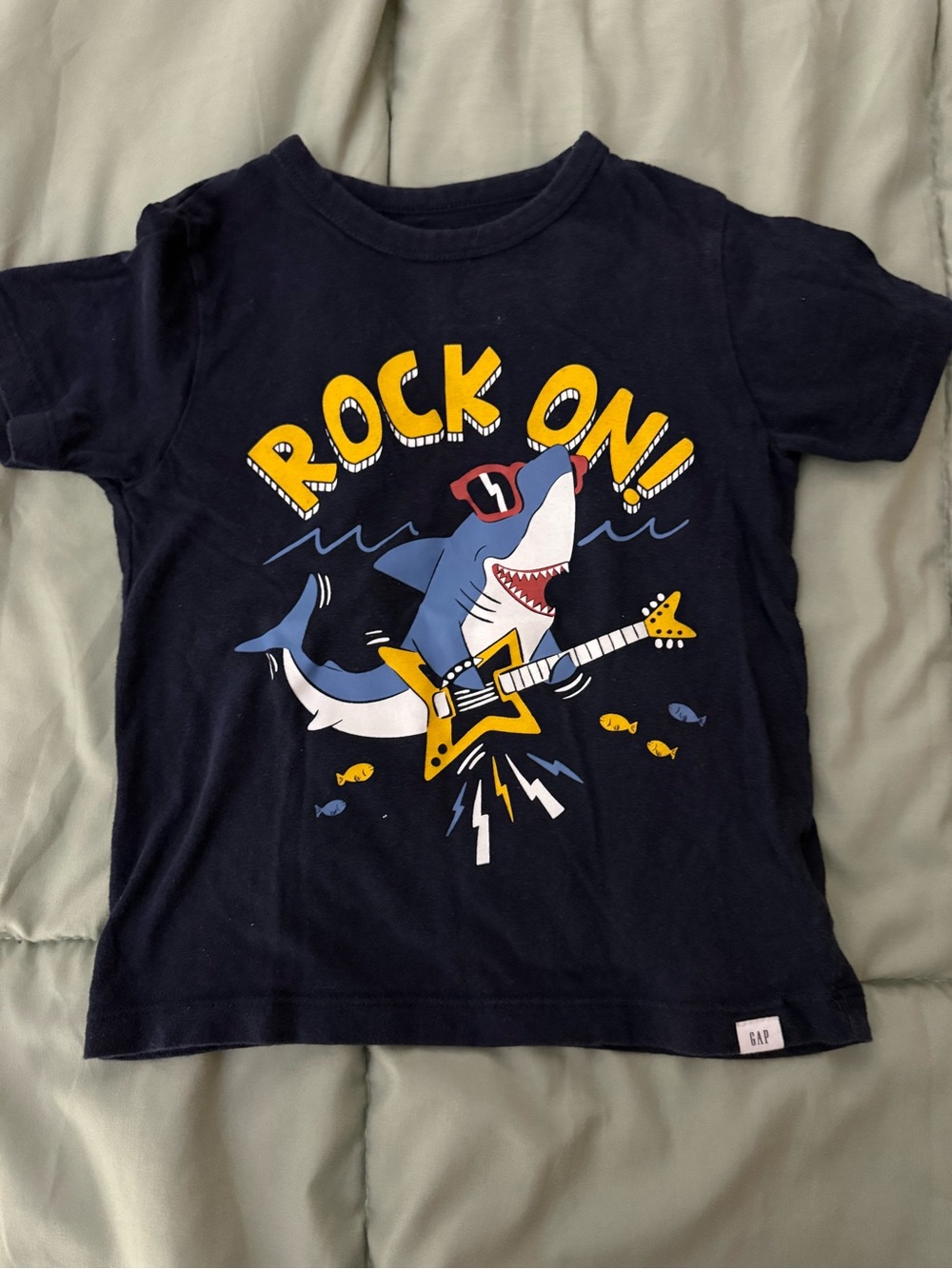 GAP Navy 'Rock On' Shark Guitar Graphic Tee